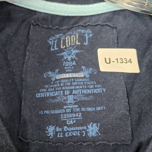 VINTAGE LL Cool‎ J Men Shirt 2XL Blue Argyle Graphic Grunge Streetwear Y2K Tee - Picture 9 of 10